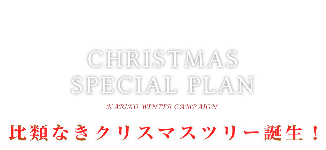2018年10月25日~2018年12月25日までクリスマススペシャルプラン開催  比類なきクリスマスツリー誕生!