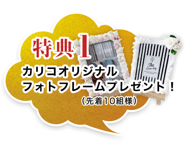 特典1　カリコフォトフレームプレゼント（先着10名様）