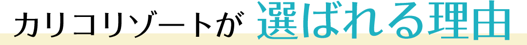 カリコリゾートが 選ばれる理由